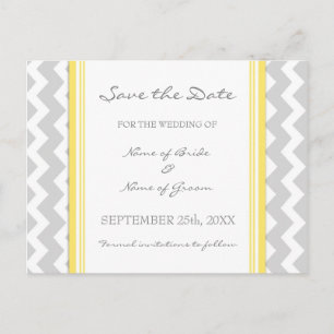 Graue Zickzack Save the Date Wedding Postkarten