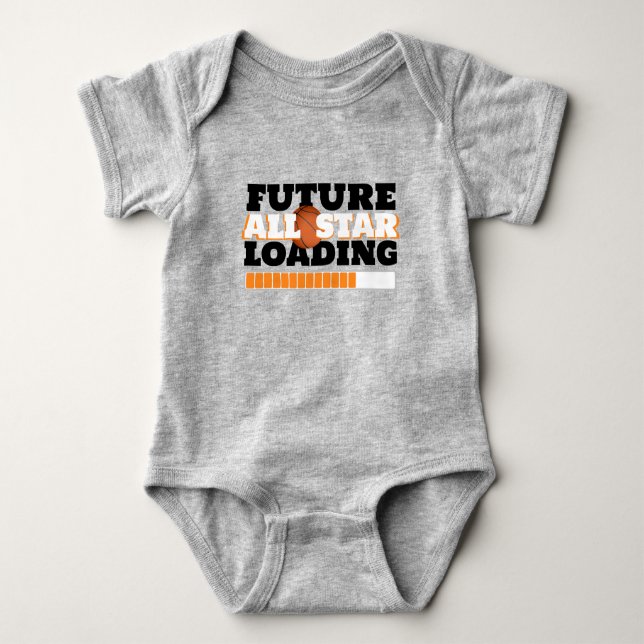 Graue Zukunft All-Star-Lade-Baby-Basketball Baby Strampler (Vorderseite)