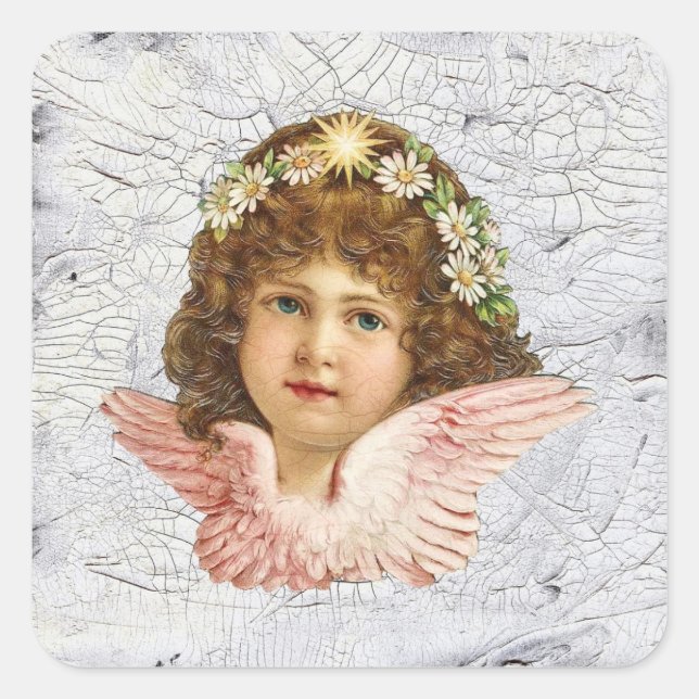 Grauengel Quadratischer Aufkleber (Vorderseite)