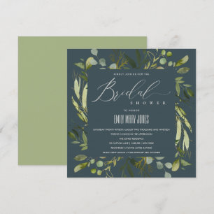 GRAUENLEAFT GRÜNES FOLIAGE WATERCOLOR BRAUTPARTY EINLADUNG