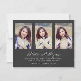 Grauer 4-Foto-Abschluss Rett Datum Ankündigung