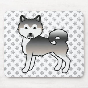 Grauer Alaskan Malamute Süßer Cartoon-Hund Mousepad