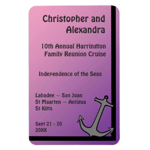 Grauer Ankerrosa bis Lila Stateroom-Türmarker Magnet