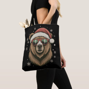 Grauer Bären-Santa-Hut Lustiger Süßer Tierliebhabe Tasche