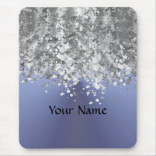 Grauer Blau- und Imitat-Glitter Mousepad