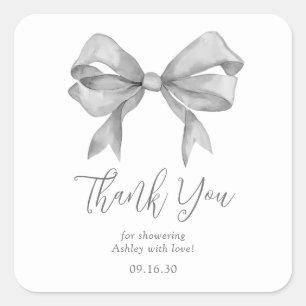 Grauer Bogen Junge Baby Shower Dankeschön Quadratischer Aufkleber