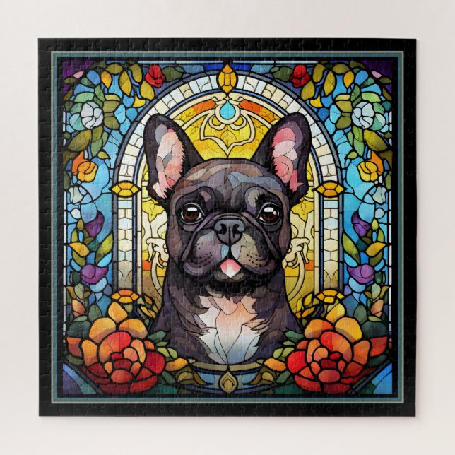 Grauer Boston Terrier Puzzle (Vertikal)