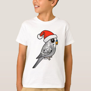 Grauer Budgie Weihnachtsmann T-Shirt