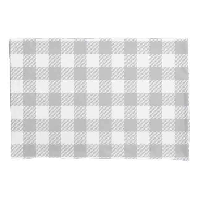 Grauer Büffel-kariertes Checkered Muster Kissenbezug (Vorderseite)