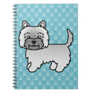 Grauer Cairn Terrier Cartoon-Hund-Illustration Bla Notizblock
