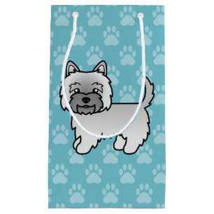 Grauer Cairn Terrier Cartoon-Hund-Illustration Kleine Geschenktüte