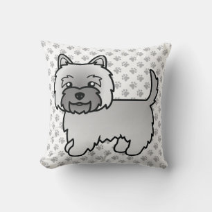 Grauer Cairn Terrier Süßer Cartoon-Hund Kissen