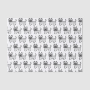 Grauer Cairn Terrier Süßes Cartoon-Hund-Muster Seidenpapier