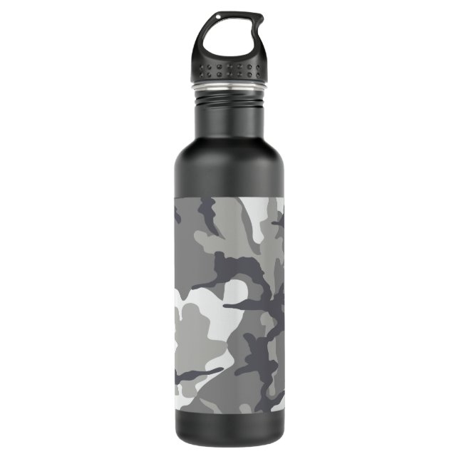 Grauer Camouflage-Stahl 24 Unze. Wasserflasche Edelstahlflasche (Vorderseite)