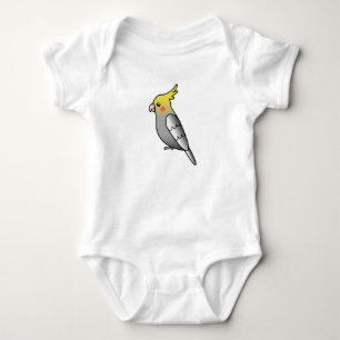 Grauer Cartoon Cockatiel Parrot Bird Baby Strampler