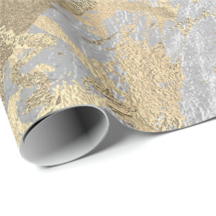 Grauer Champaigne Goldmarmor-grauer metallischer Geschenkpapier