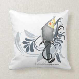Grauer Cockatiel Kissen