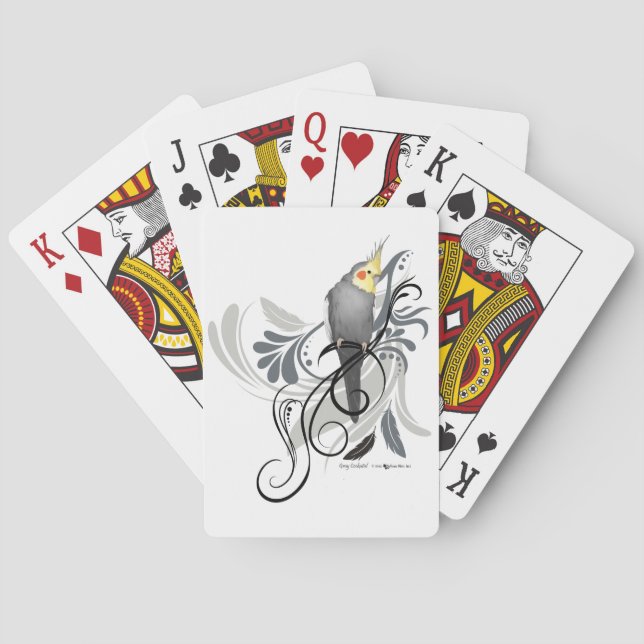 Grauer Cockatiel Spielkarten (Rückseite)
