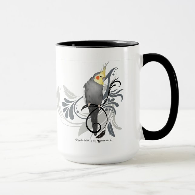 Grauer Cockatiel Tasse (Rechts)