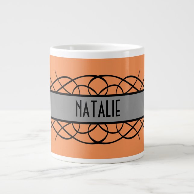 Grauer Deko Blühe Tasse (Vorderseite)
