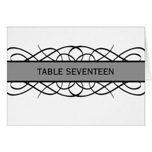 Grauer Deko Blühe Tischnummer Card