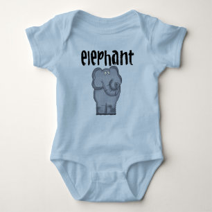Grauer Elefant Baby Strampler