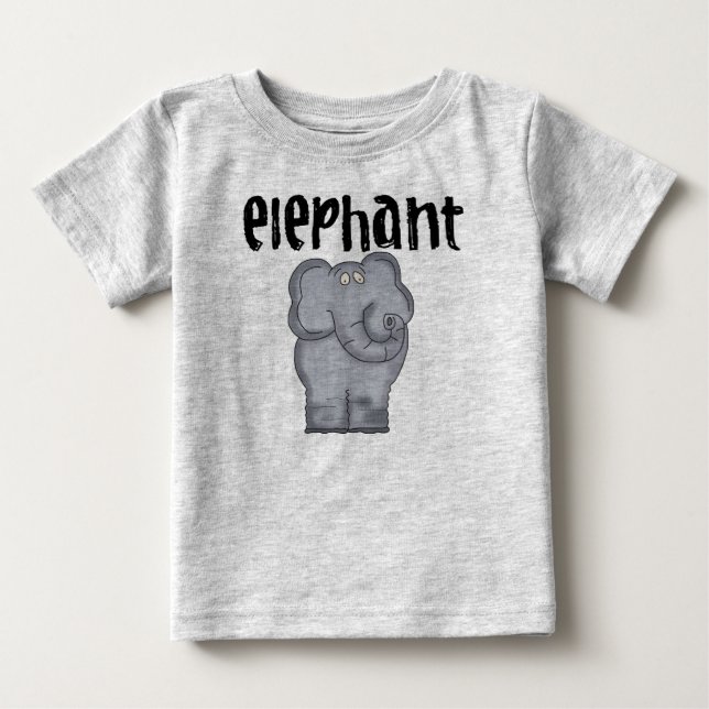 Grauer Elefant Baby T-shirt (Vorderseite)