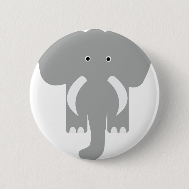 grauer Elefant Button (Vorderseite)