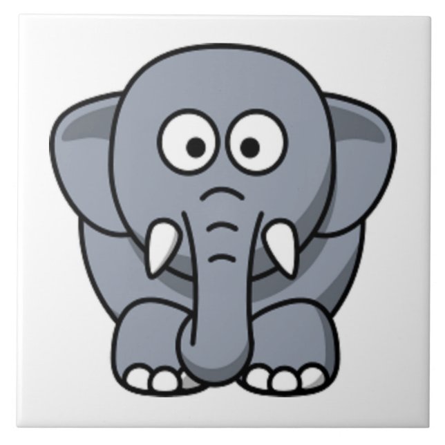 GRAUER ELEFANT FLIESE (Vorderseite)