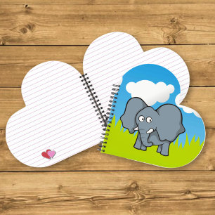 Grauer Elephant-Cartoon Notizbuch
