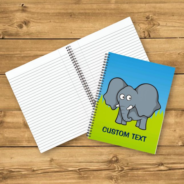 Grauer Elephant-Cartoon Notizbuch (Von Creator hochgeladen)