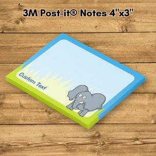 Grauer Elephant-Cartoon Post-it Klebezettel
