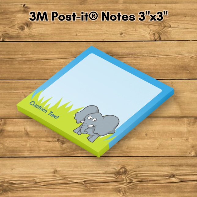 Grauer Elephant-Cartoon Post-it Klebezettel (Von Creator hochgeladen)