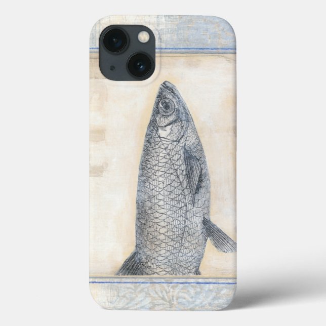 Grauer Fisch auf Beige Hintergrund Case-Mate iPhone Hülle (Rückseite)