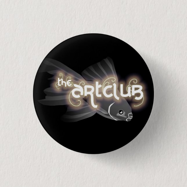 Grauer Fisch-Knopf Button (Vorderseite)