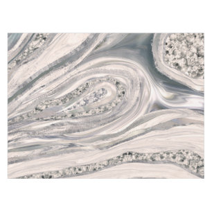 Grauer flüssiger Marmor und Kristall - Perle und S Tischdecke