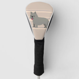 Grauer französischer Bulldog, beige gestreift Golf Headcover