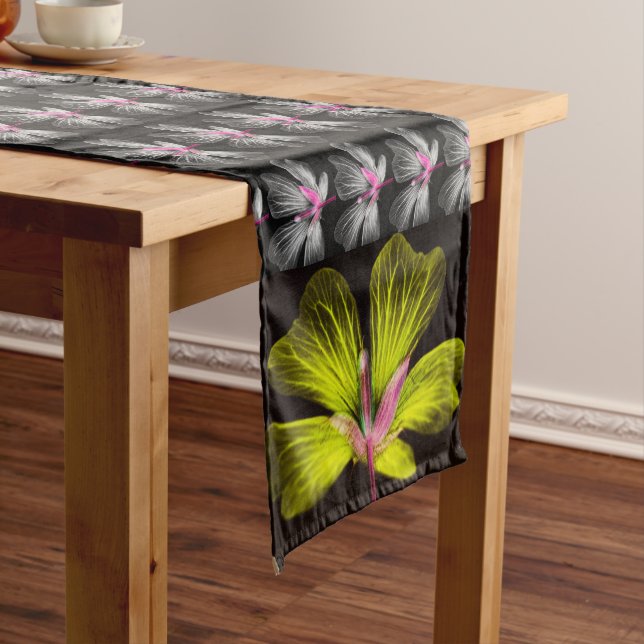 Grauer Frühlingsflorentafel Kurzer Tischläufer (Beispiel)