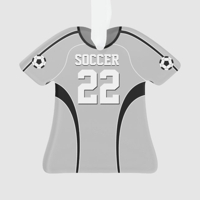 Grauer Fußball Jersey Ornament (Vorderseite)