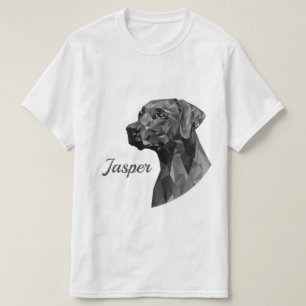 Grauer geometrischer Hund Name hinzufügen T-Shirt
