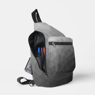 Grauer geometrischer Maschenverlauf Crossbody Bag