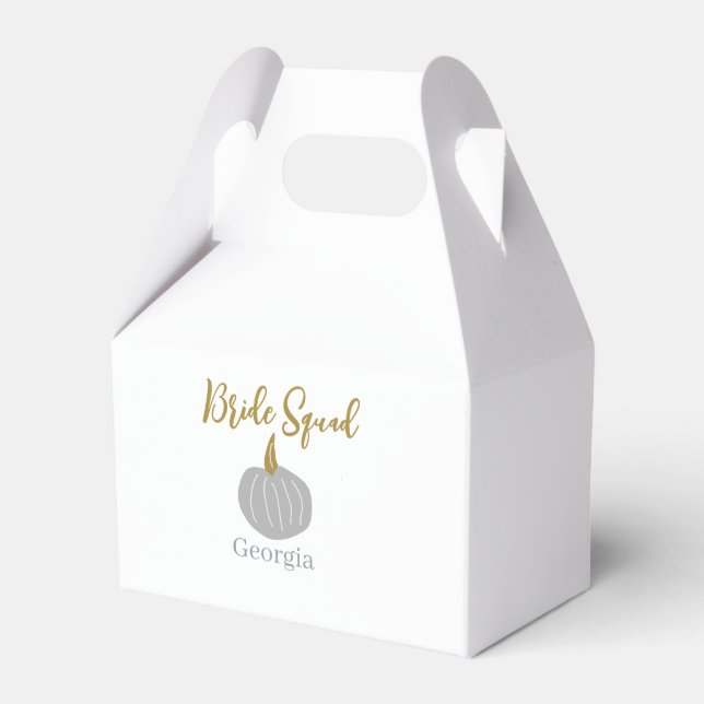 Grauer goldener Kürbis Geschenkschachtel (Vorderseite)