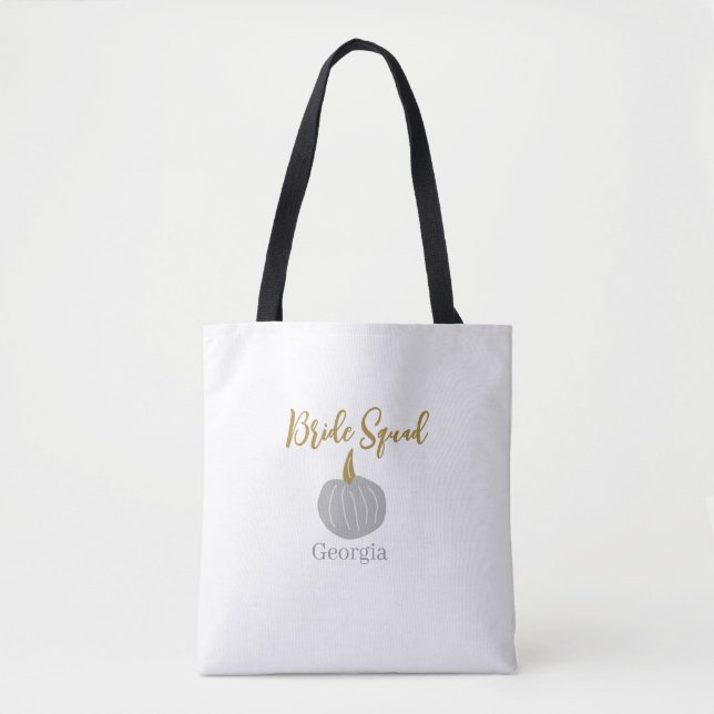 Grauer goldener Kürbis Tasche (Vorderseite)