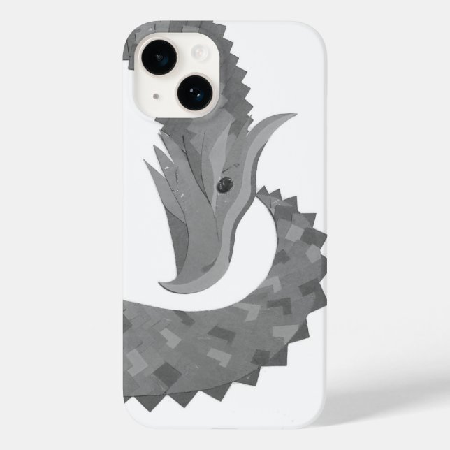 Grauer Herzdrache auf weißem Case-Mate-iPhone-Gehä Case-Mate iPhone 14 Hülle (Rückseite)