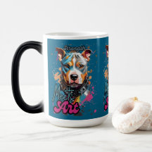 Grauer Hintergrund farbenfrohe Hunde Kunst