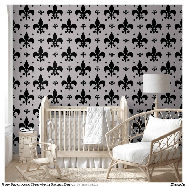 Grauer Hintergrund Fleur-de-lis-Muster Tapete (Von Creator hochgeladen)