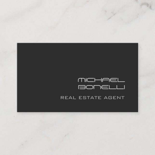 Grauer Hintergrund Real Anwesen Agent Business Car Visitenkarte (Vorderseite)