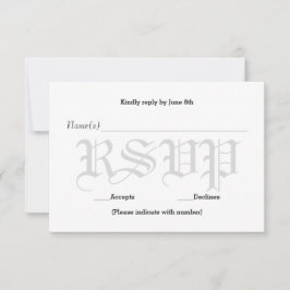 Grauer Hochzeitstext - UAWG-Antwortkarte RSVP Karte