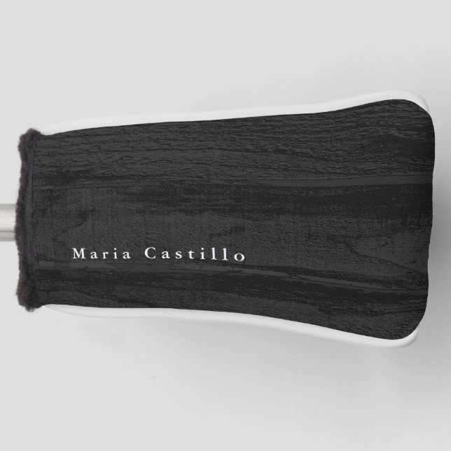 Grauer Holzhintergrund Minimalistisch Moderner Nam Golf Headcover (Vorderseite)