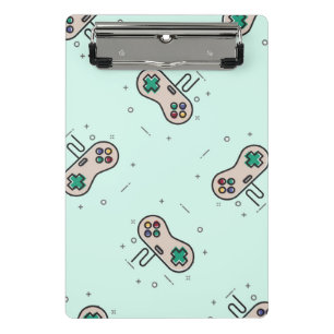 Grauer Joystick auf blau Mini Klemmbrett